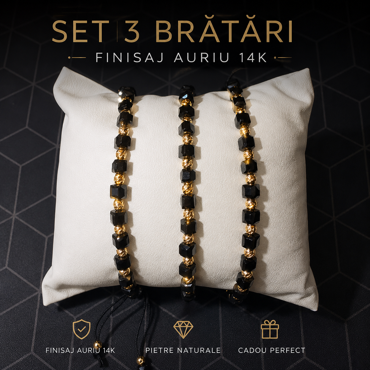 Set 3 BratarI Black&Gold
