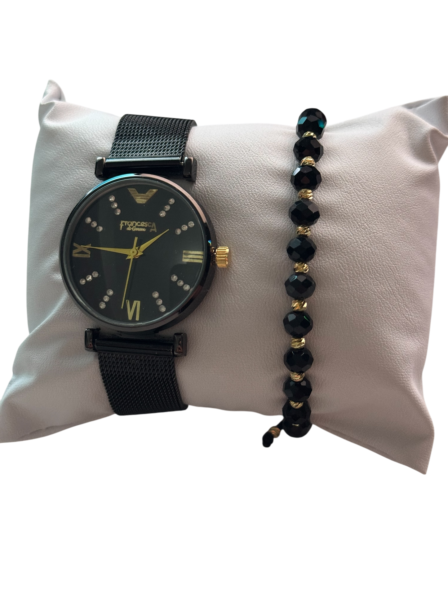 Set Dama Ceas+Bratara Black&Gold